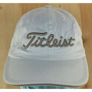 Titleist FJ Footjoy Unisex Adult White/Gold Embroidery Golf Hat Cap Adjustable